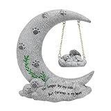 BCOATH Resin Hund Gedenkstein Mondform Wetterfest Tiergrabstein Ornament Garten Dekoration Tröstendes Haustier Andenken Haustierverlust Erinnerungsschmuck