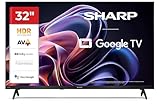 SHARP 32HF2365E – Google TV, 32' HD, Rahmenlos, 60 Hz, Bluetooth, Ton 2x3 W, HDMIx3, USBx2, Farbe Schwarz