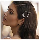 Iaceble Minimalistische Kreis Haarspange Gold Stern Haarspangen Pin Geometrische Runde Kreis Seitenclip Haarspange Multi Star Haarspange Dekoratives Haarschmuck für Frauen und Mädchen Kopfschmuck