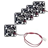 JZK 5 Stück 25mm 2-poliger 24V Mini-Lüfter mit Kabeln, 2510, 25x10mm, Hydrauliklager Miniatur DC bürstenloser Lüfter für Entwicklungsboards, Grafikkarten und DIY-Projekte