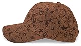 styleBREAKER Damen Baseball Cap mit floralem Ton in Ton Muster | 6-Panel Basecap mit Klettverschluss verstellbar | sportliche Blumenoptik Kappe Streetstyle, Farbe:Mokkabraun