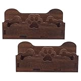 GALPADA 2 Stück Visitenkartenhalter mit Hundepfoten Motiv Tisch Organizer für Büro und Schreibtisch Offener Visitenkartenständer im Landhausstil