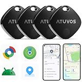 ATUVOS Air Tag Pro Smart Tags Tracker für Android & iOS, Neu Dual-System Schlüsselfinder kompatibel mit Google Mein Gerät finden or Apple Wo ist? App, Smarttag Key Finder für Gepäck, Koffer, 4er Pack.