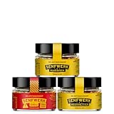 'Feuer 3er' Senfpaket - Klassisch, Meerrettich und Chili