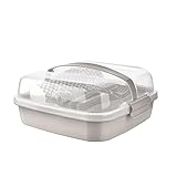 Picknick Set 6 Personen | BPA Freies Gesundes Plastik | Plastikbesteck Gabel, Messer, Löffel, Teller, Becher, Salzstreuer | Picknickkorb | Picknicktasche (Grau)