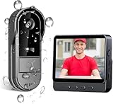 TKMARS Türklingel mit Kamera 1080P Videotürklingel Funkklingel mit Kamera IP65 Wasserdicht Smarte Türklingel mit 4,3-Zoll-Bildschirm 170 Grad Weitwinkel,Zwei-Wege-Kommunikation,Nachtsichtfunktion.