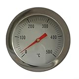 MoSundi Ofenthermometer Edelstahl 0-500°C Bimetall Grillthermometer für Hochtemperaturöfen Pizzaöfen und Outdoor BBQ, 52mm Display, keine Batterie erforderlich