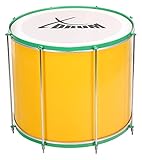 XDrum SSD-2016 Surdo Samba Trommel - brasilianische Basstrommel - Kessel aus Aluminium - 8 Stimmschrauben - Größe: 20' x 16' - gelb-grün