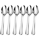 lulir 6 Stück 20cm Edelstahl Löffel, Große Suppenlöffel Tafellöffel aus lebensmittelechtem, Hochglanzpoliert & Spülmaschinenfest, Menülöffel Besteck Set für Zuhause/Restaurant/Party