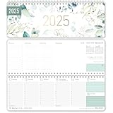 Häfft® Wochen-Tischkalender 2025 quer 'Blattgold' 1 Woche 2 Seiten, Schreibtisch-Kalender mit Sprüchen, Wochenkalender 29,7 x 11,6 cm - nachhaltig & klimafreundlich