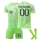 Generisch Barcelona Fußball Trikot Personalisiert für Kinder, Hause/Auswärts Fussball Trikot Shorts Socken Sets Trainingsanzug Jungen Herren mit Namen Nummern, Fans Fußballtrikots