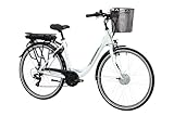 F.lli Schiano E-Moon, E Bike für die Stadt 28 Zoll, 36V 13Ah Abnehmbarer Akku, Motor 250W 40Nm, City Ebike für Herren/Damen, Weiss