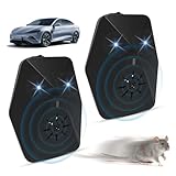 Lotvic 2 Stück Marderschreck Auto mit Multifrequenz-Ultraschall und Blitzlicht, Marderabwehr Ultraschall, 12V Autobatterie Anschließen, Marderschutz für Auto Intelligente Start-Stopp Funktion