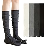 AOOPOO Zehensocken Damen Knielange Zwei-Zehen Socken aus Baumwolle, Damen Sneaker Socken mit Zehen für Sport Laufende, Lange Socken Lässige Hoch Booten Strümpfe Tabi Kniestrümpfe, EU 34-40, 4 Paare