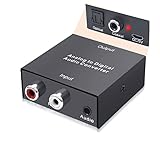 SOUTHSKY Audio Converter, Stereo Analog zu Digital Wandler Adapter, 3,5mm Aux Jack R/L 2 RCA Cinch auf SPDIF, Toslink, optisch, Koaxial Konverter