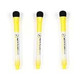 WLSuDHoncc Magnetischer Whiteboard-Stift zum Schreiben, Zeichnen, löschbare Tafel, Bürobedarf, abwischbarer Whiteboard-Stift, trocken abwischbar und nass abwischbar, Marker und Textmarker (gelb), 3