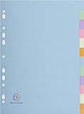 Exacompta 1612E Pastell-Register Forever für DIN A4 aus Recyclingkarton 12-teilig volle Höhe 22 x 29,7 cm vollfarbig 2 x 6 Farben Blauer Engel Pastellcolor Aquarel Trennblätter Trennstreifen