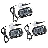 Aquaneat Aquarium Digital Thermometer Aquarium Wasser Terrarium Schwarz GRATIS Extra Batterien, 3 PCS