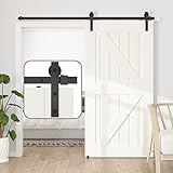 SANKEYTEW Schiebetüren-Komplettset, Beschlag für eine einzelne Holztür, Scheunentür, Schiene 122 cm, ohne Tür, Größe SD 213 x 201 cm–183