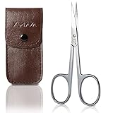 YUMAYA® Profi Nagelschere extra fein aus Edelstahl inkl. Etui & eBook | Für Linkshänder & Rechtshänder geeignet | Haut- & Fingernagelschere