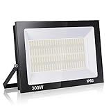 loyal 300W LED Strahler Außen, 30000LM Superhell LED Scheiwerfer Fluter Flutlicht, 6000K Kaltweiß Industriestrahler, IP66 wasserdicht Außenlampe, LED Außenstrahler für Garten Sportplatz Garage