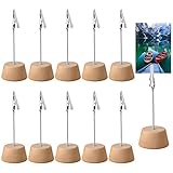 LdawyDE Fotohalter mit Klammern, 10 Stück Memohalter Postkartenhalter Zettelhalter für Bilder Karte Hinweis Büroklammer für Hochzeits, Hausdekoration, Büro, Hausdekoration, Party