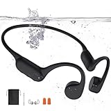 sayrelances Kopfhörer Schwimmen,Knochenschall Kopfhörer Bluetooth 5.4,IPX8 Wasserdicht,Kabellos MP3 Sport Kopfhörer, Unterwasser Kopfhörer mit 32G-Speicher,Open Ear Kopfhörer für Schwimmen Laufen