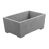 Toyvian Stone Flower Pot Rechteckiger Fensterkasten Pflanzgefäß für Sukkulenten Kakteengefäß Langlebiger Stein Blumenkübel für Büro und Wohnzimmertischdekoration