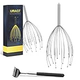 URAQT Kopfmassage Spinne mit 20 Fingern, Nachhaltiges Kopfmassagegerät mit Auslegern auf 2 Ebenen, Premium Kopfmassagegerät für Nachhaltige Entspannungsgefühle - Ideal als Geschenk(3-teiliges Set)
