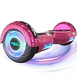 MEGA MOTION Hoverboard, 6,5 Zoll mit Bluetooth-Lautsprecher und LED-Radlichtern, geeignet für Kinder und Jugendliche (Rose)