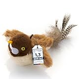 PetTec® Interaktives Katzenspielzeug Elektrisch [DAS ORIGINAL] Selbstbeschäftigung - Katzenspielzeug mini Spatz beweglich mit Katzenminze Interactive Cat Toy Automatische Katzen Spielsachen