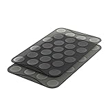 Mastard Macarones Backblech 2er Set - 25 Vertiefungen - ausfüllbarer Rand - geeignet für alle Backöfen - glatte Rückseite für Backen von Baiser, Brandteig, Plätzchen, Keksen, etc.