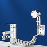 PJVPEJOD Wannenhahn-Sprühaufsatz Universal-Sprühschlauch-Spüler-Aufsatz Waschbecken Handbrause-Set DREI Modi Dusche for Badezimmer
