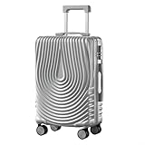 Reisekoffer Mit 360° Leichtlauf-Rollen,Handgepäck Koffer, Suitcase Für Reisen Geschäft,Hartschalenkoffer Trolley Koffer Handgepäck Mit Rollen, Koffer Mit 3-Stelliges Codeschloss(Bright silver,26in)