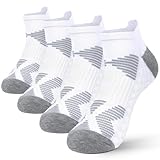 WeciBor Sneaker Socken Damen Kurz Anti-Blasen Laufsocken Tennissocken Baumwolle Wandersocken, 4 Paar Weiß,Größe 35-38