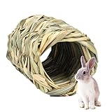 Grastunnelnest,Gewebter Tunnel für Haustiere,Handgewebte Naturgrasbettwäsche | Kaninchen-Versteck, Grasversteck, Hamster-Grastunnel, Haustierkanal, Kauspielzeug für Rennmäuse, Igel
