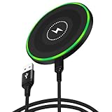 Induktive Ladestation 15W Wireless Charger, Handy Kabelloses Ladegerät Aufladestation Schnelle Ladepad Qi Ladestation für Google Pixel 9 pro 8 7 6 5, Samsung Galaxy S24 S23 S22 S21 S20,iPhone 16 15 14