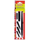 Herlitz 8623001 5-teiliges Füllhalter Calligraphy-Set, schwarz, Standard