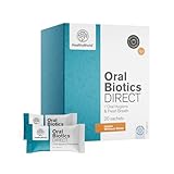 HealthyWorld Oral Biotics DIRECT – 3 Mikrobiologische Kulturen und Inulin – Unterstützung der Verdauung, Mundhygiene und frischer Atem – Apfelgeschmack – Einfaches Dosieren ohne Flüssigkeit