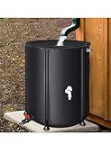 Faltbares Regentonne – großer tragbarer PVC-Wassersammler für Dachrinnen, 750 l, schwarz, 100 x 98 cm, umweltfreundlicher Regenwasserspeicher, kein Schlauch erforderlich