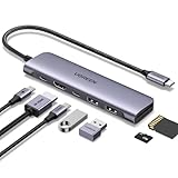 UGREEN Revodok USB C Hub 5Gbps, 4K HDMI, PD100W, USB 3.0 Datenports, SD/TF Kartenleser Multiport Adapter Kompatibel mit iPhone 16 Serie, MacBook, iPad, Surface Laptop, Galaxy S24, Steam Deck usw.