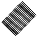 VALICLUD Bambus Badematte rutschfest Natürliche Bodenmatte Badezimmer Teppich Anti rutsch Bambusmatte Badvorleger für Dusche und Wc Schwarz Langlebig