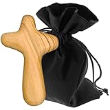 Lunexus Trostkreuz 7,5 cm - Handkreuz Olivenholz aus Bethlehem - Gesegnet & geweiht - Lebenskreuz für Heilung, Pilgern, Kommunion, Firmung, Taufe - Geschenk für Kranke, Trauer & Beerdigung