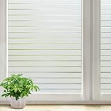 DOWELL Fensterfolie Sichtschutzfolie Streifen Fenster Sichtschutz Statische Haftung Blickdicht Klebefolie Milchfolie Selbstklebend Milchglasfolie Blickschutz Folie für Büro Bad Duschkabine 44.5x200cm