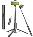Gahenwo 153cm Selfie Stick Handy Stativ für Smartphone, 3-in-1 Selfie Stick mit Fernbedienung, Stativ Reiseständer Selfie-Stangen mit 360° kompatibel für 4''-7'' iPhone/Android