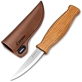BeaverCraft Holzschnitzmesser C4S Sloyd Messer für Holzschnitzen - Schnitzwerkzeug für Anfänger und Professionelle Schnitzer - Schnitzmesser mit Lederscheide - Dauerhafter Kohlenstoffstahl