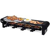 Syntrox Germany Edelstahl Design Raclette Thurgau mit Grill und Heißer Stein für 4 Personen