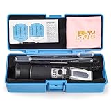 LAOYE Frostschutz Refraktometer Handrefraktometer Ethylenglykol Propylenglykol Kühlflüssigkeit Prüfer - Refraktometer für Kfz Kühlwasser, Scheibenwasser, Batteriesäure und AdBlue mit Pipette