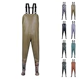 Anglerhose Damen Wasserdicht Mit Stiefel Wathose Herren Wasserdicht Neopren Regenlatzhose Outdoorhose Atmungsaktiv Regenhosen Winddichte Arbeitshose Watthosen Teich Fischer Watstiefel Hose