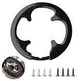 Pluvyze Kettenschutz Fahrrad Schwarz Kettenschutz Kinderfahrrad 4-Loch Kettenschutzring für Fahrräder und Mountainbikes mit 42-44 Zähnen(Mit Schrauben*8)